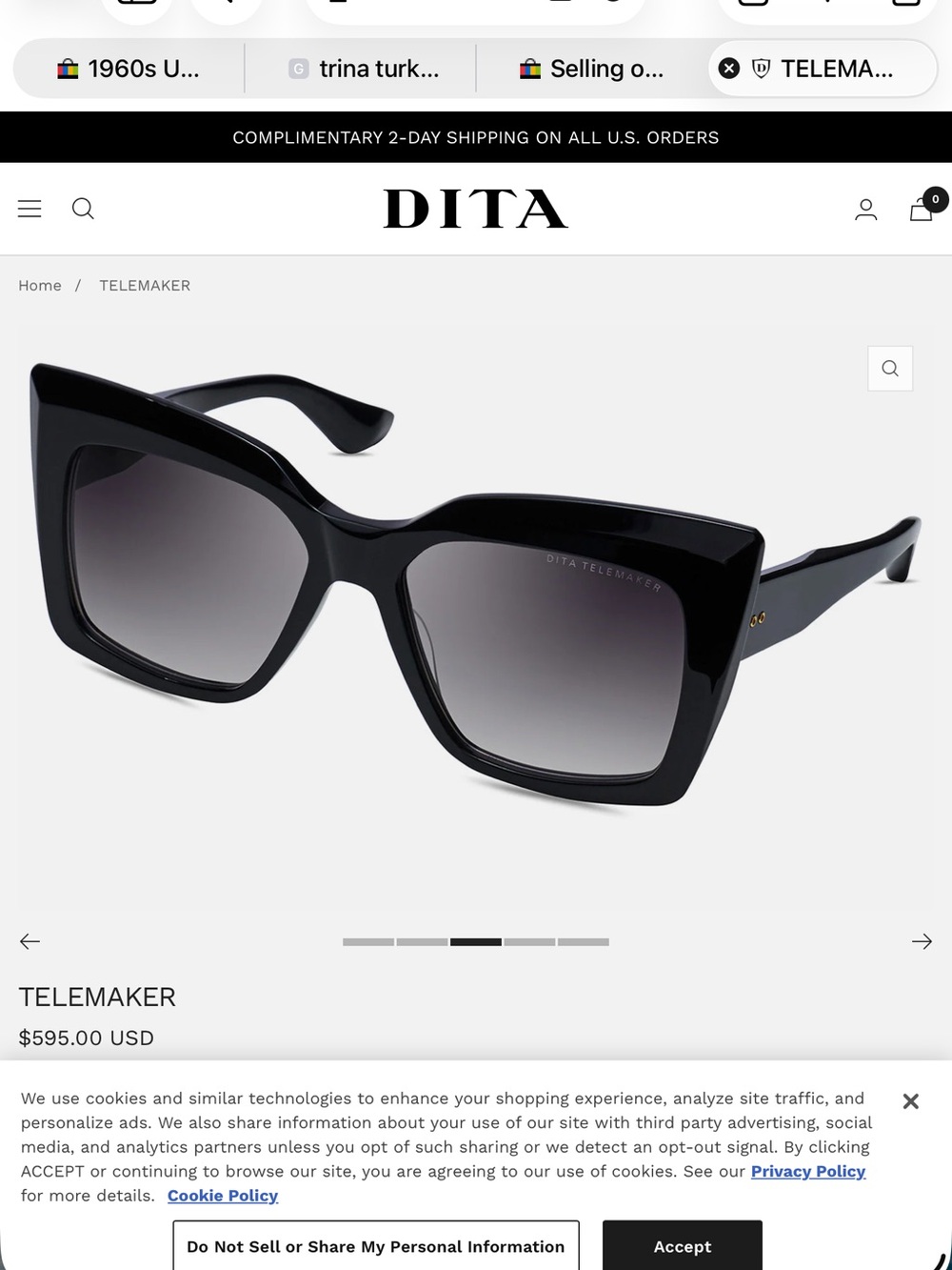 DITA Telemaker Sunglasses EUC - Picture 2 of 7